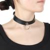 Anime Reze PU Leather Choker Punk Gothic Collar Necklace with Chain Pull Ring Cosplay Party Accessories