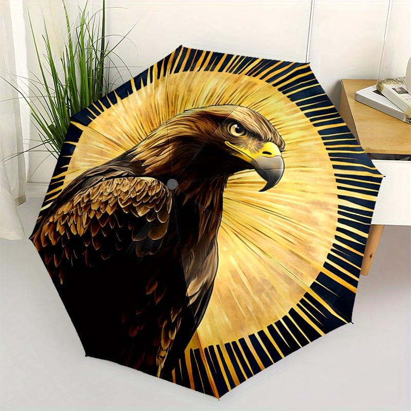 1pc Eagle Emblem Automatic Opening/closing Umbrella with Auto Open/Close, Perfect Gift for Friends, Durable Plastic Handle Yy250801199