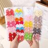BABY BOWS 10Pcs/set Solid BB Hair Clips for Girls Ribbon Bowknots Boutique Barrettes Hairpins Headwear Kids Hair Accessories