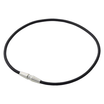 Phiten RAKUWA Neck X50 AG Knurled Silver Necklace 50cm Aqua Gold Aqua Titanium X50 Impregnated Black