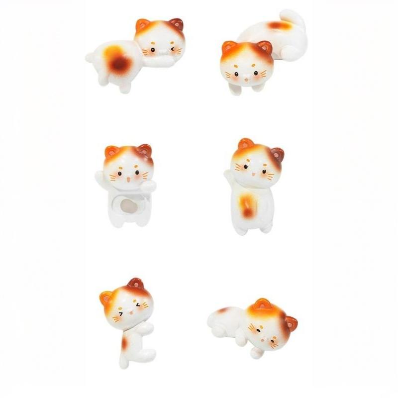 Cute Cat Figurine Mini Kitten Ornament Cartoon Animal Desktop Decor For Computer Monitor Edge Office Home Display Gifts