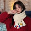 Solid Color Handmade Love Scarf Women's Autumn and Winter High-Quality Knitted Wool Warmth Korean Version Versatile Imitation Cashmere Scarf