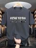 Summer Unisexs  Pure Cotton Casual Loose Plus Size New York City Printed Sports Comfortable Round Neck Short Sleeved Tshirt