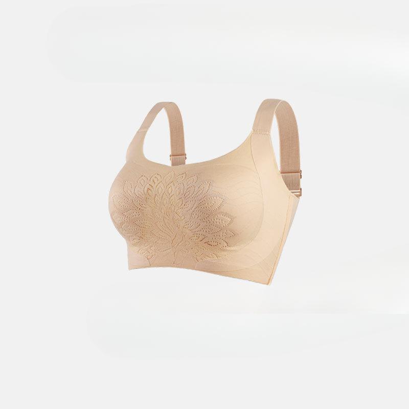 Plus Size Women's Non Mark Vest Type Adjustment Fixed Breathable Cup No Underwire Naked Feel Comfortable Bra