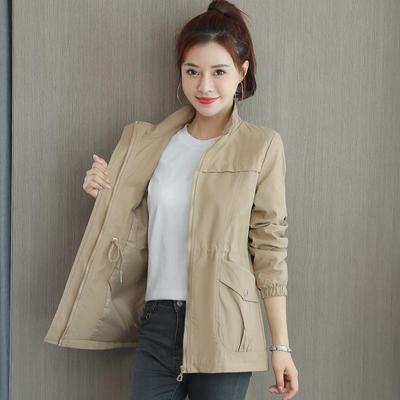 Double Layer Women Windbreaker Spring Autumn Short Coat Fashion Plus Size 4XL Stand-up Collar  Ladies Jacket