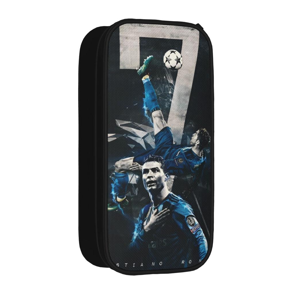 Trousse à Crayons Légende Footballer Mignonne CR-7 Sacs à Stylos Étudiant Grande Capacité Cadeaux Scolaires Étudiants Boîte à Crayons