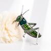 Women Locust Grasshopper Rhinestone Inlaid Insect Brooch Pin Bag Jacket Decor