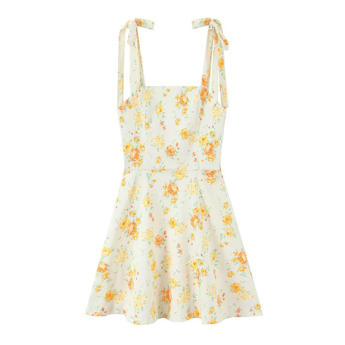 

TAOP&ZA Summer Women s Elegant Bow Print Sleeveless Dress Medium