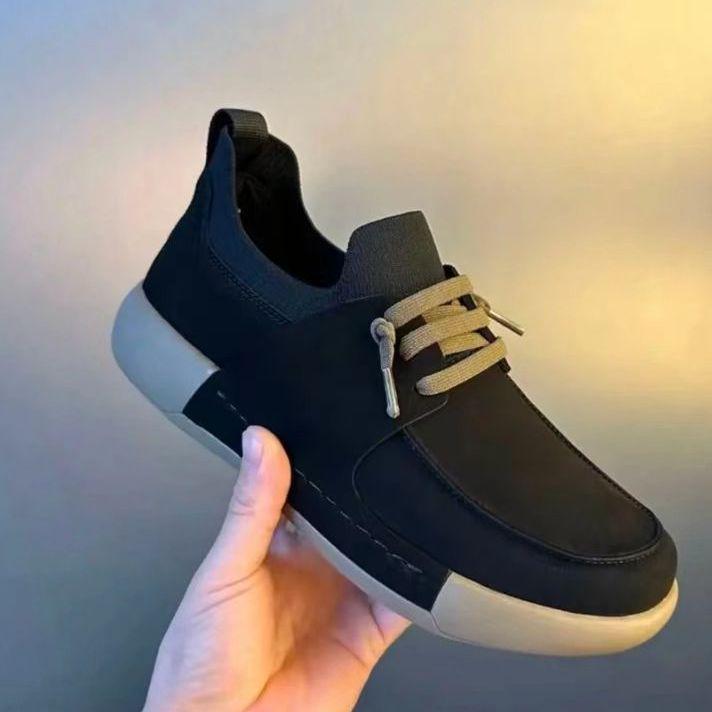 Men's 2025 Spring Lightweight Breathable Leather Shoes – Non-slip, Odor-resistant Casual Flats