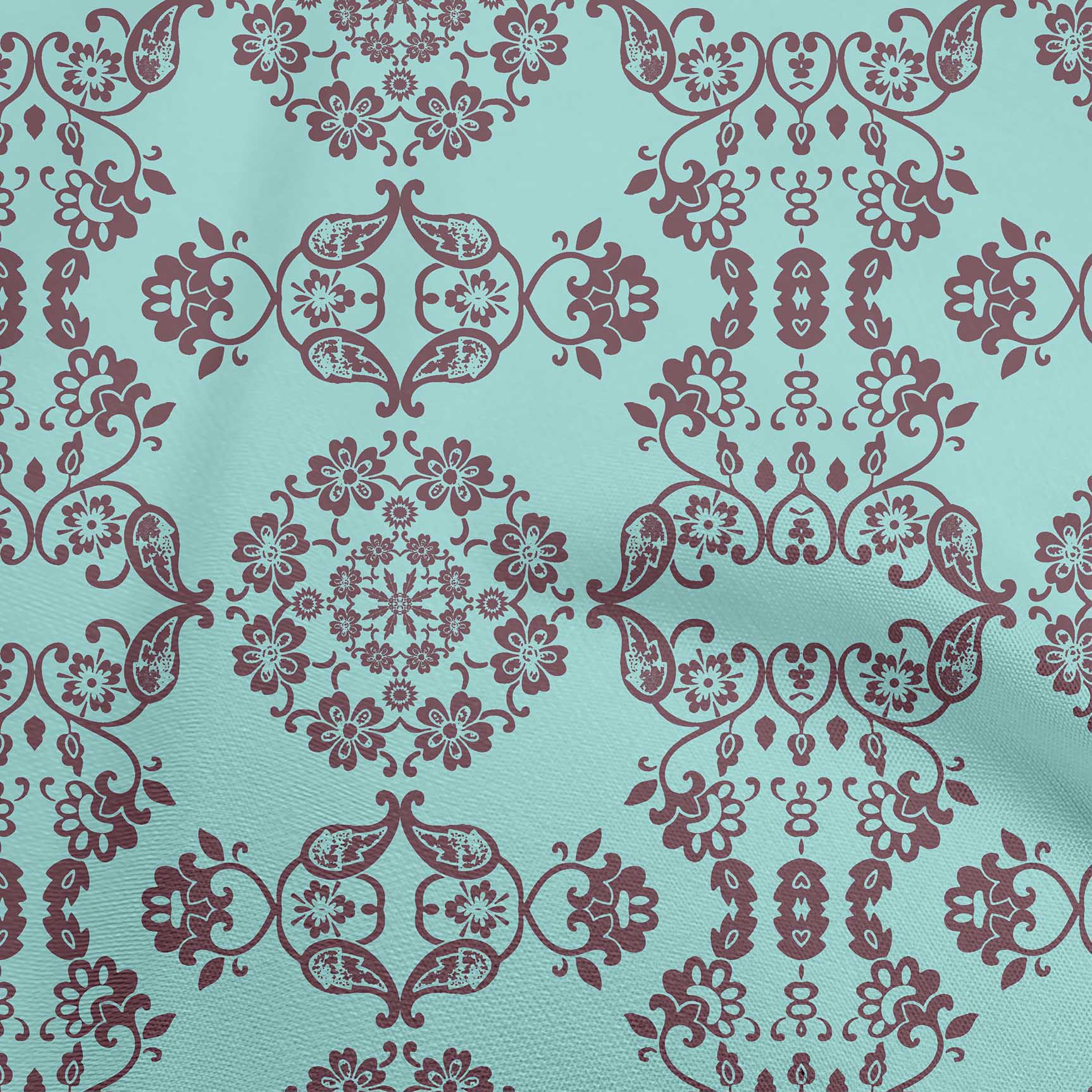 

oneOone Cotton Flex Dark Teal Green Fabric Asian Block Diy Clothing Quilting Fabric Print Fabric By Yard 40 Inch 42 Inch Wide - Viscose Chiffon aqua синього кольору