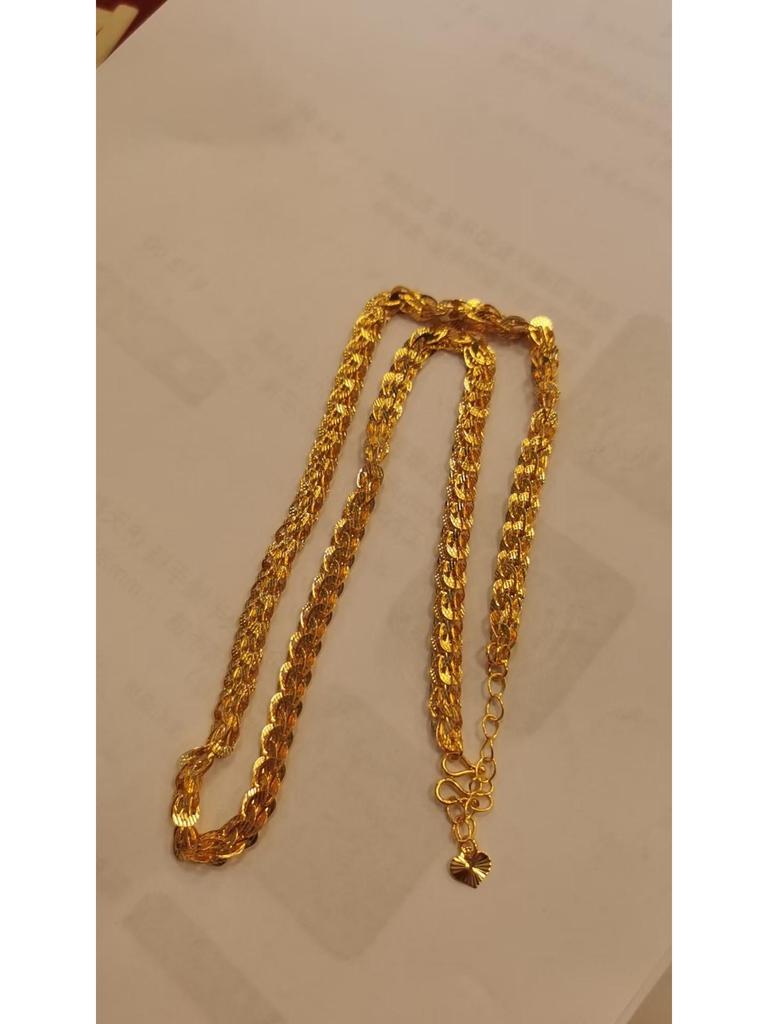 Vietnamese Gold-Plated Brass Phoenix Tail Necklace - Fashionable Clavicle Chain Gift for Ladies