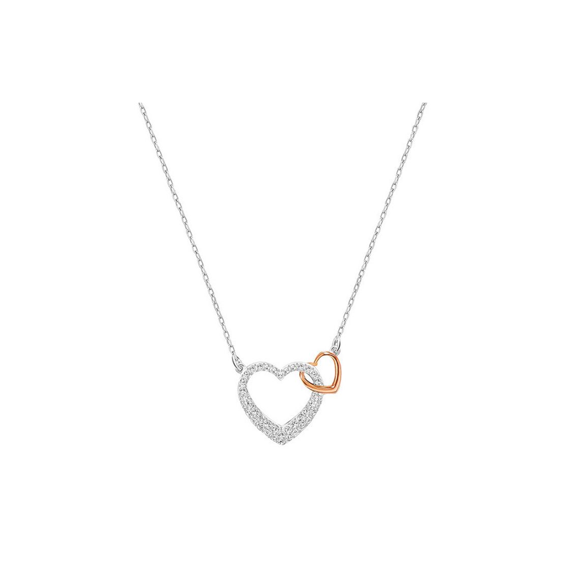 Swarovski Dear Small Heartfelt Eternal Love Silver Necklace Women necklace 5156815 Box (Random Color)