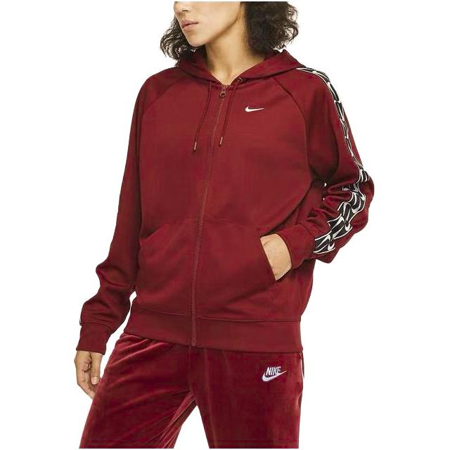 Nike Loose Casual Zip Hooded Long Sleeve Jacket Women Jackets Red BV3448-677
