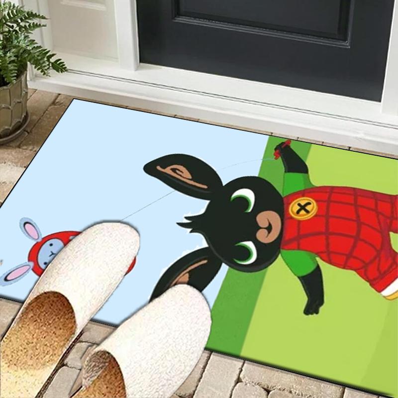 Bunny And Friends Adventure Office Rug Chair Mat, Game Carpet, Suitable for Front Door, Bedroom, Living Room, Desk, Holiday Gift