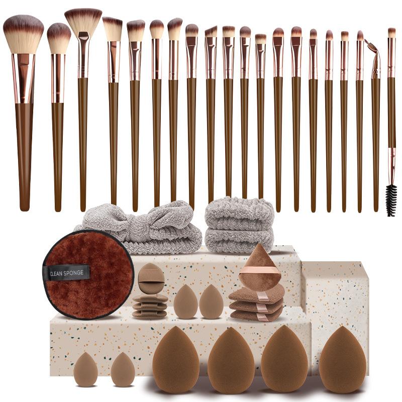 Professional 20-56PCS Makeup Brush Set Portable Storage Bag Soft Beauty Sponge Powder Puff Cosmetic Blending Brush Face Makeup Tools for Travel Daily