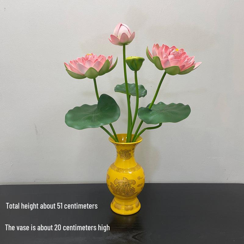 Petites Fleurs Artificielles Décoration Lotus Lys pour Maison & Offrandes à Bouddha