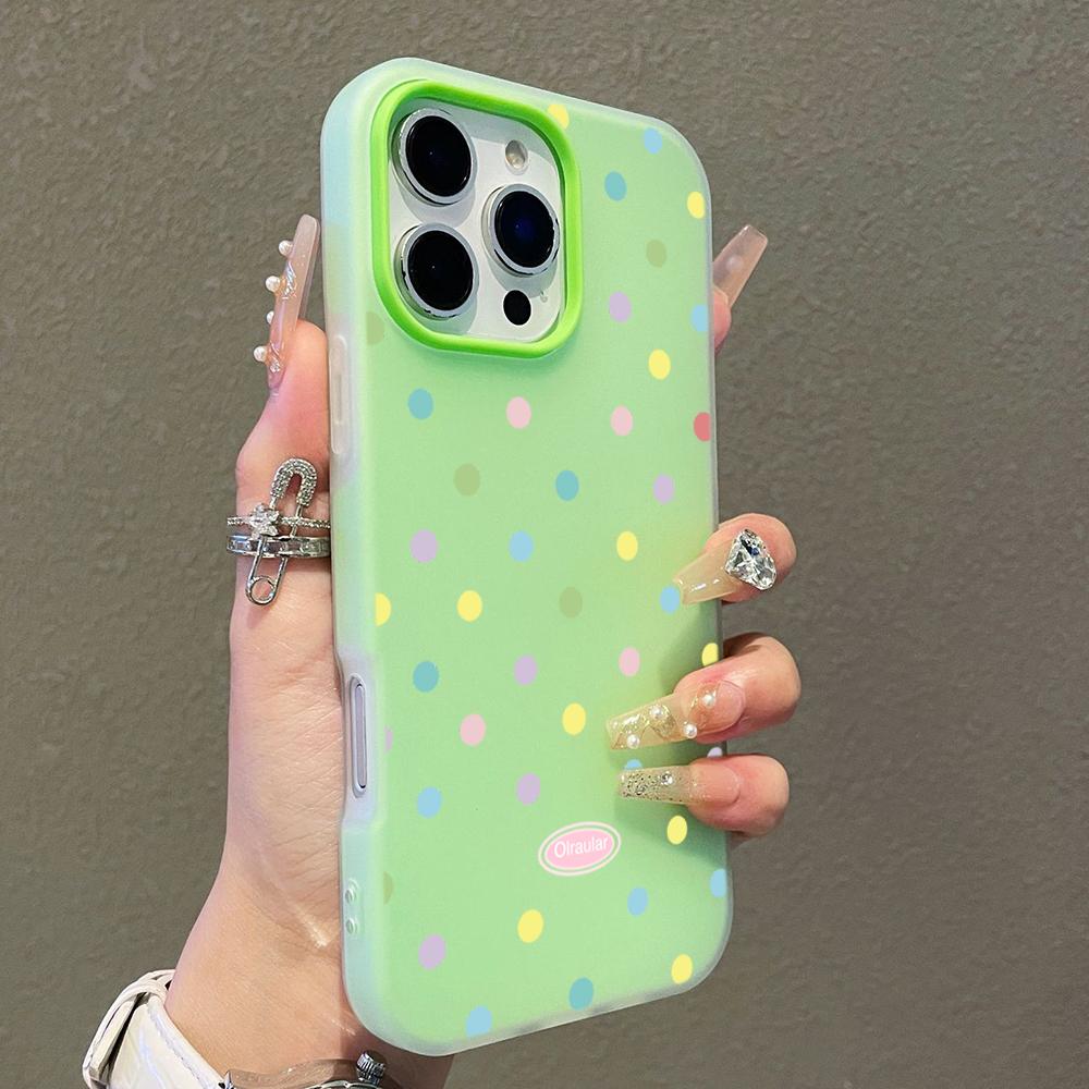 Full Screen Colorful Polka Dot Phone Case For iPhone 11 12 13 14 15 16 17 Pro Max Air XS XR X 16 7 8 Plus Shockproof Back Cover