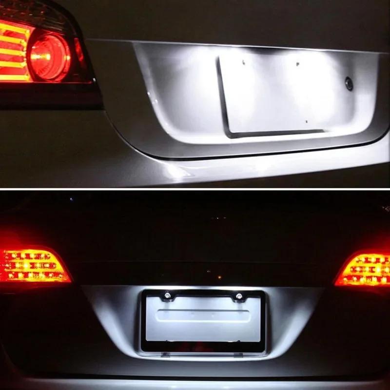 1/2Pcs 6 LED Car License Number Plate Lights Universal Waterproof Taillight SUV Truck Trailer Van Tag Step Lamp White Bulbs