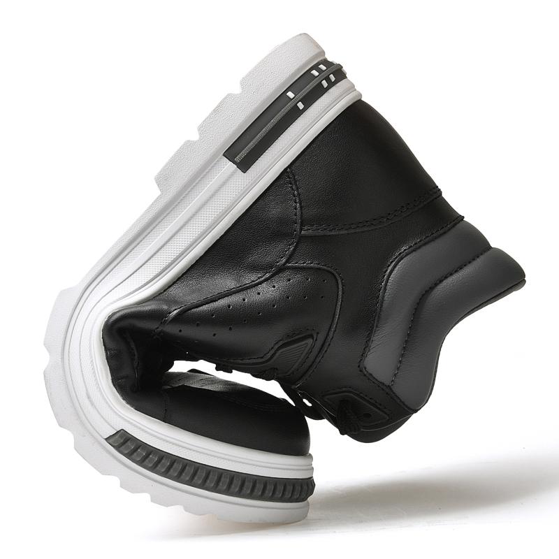 Moda FUQIAO Nuove Scarpe con Rialzo Alte Casual Sneakers da Uomo Aumento Altezza 8cm Pelle Scamosciata di Mucca Scarpe Casual da Designer