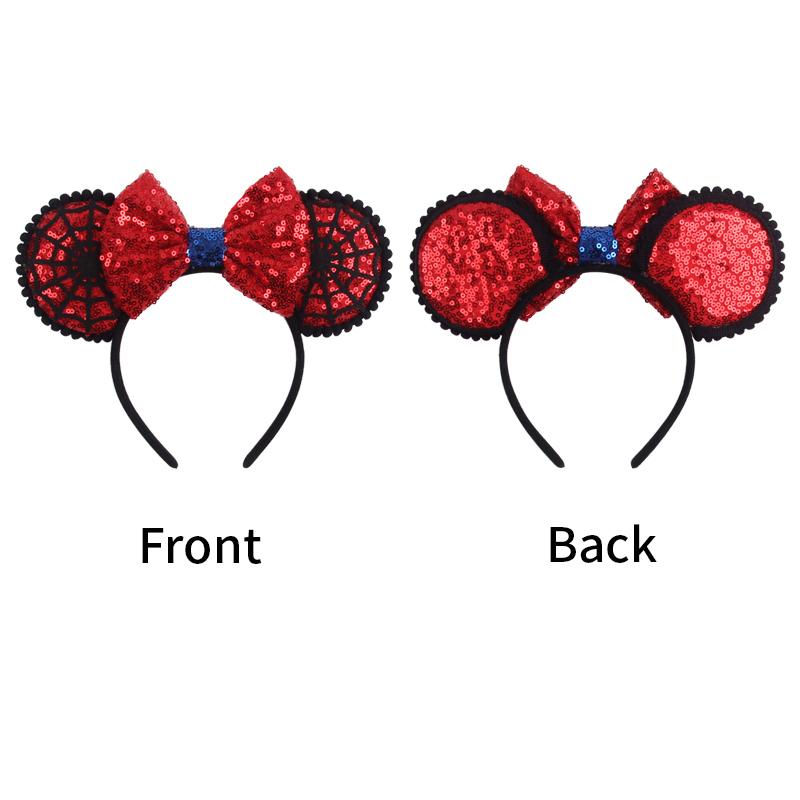 Trip Mickey Ears Headband For Girls Women Sequin Castle 5"Bow Hairband Festival Party Cosplay DIY Hair Accessories