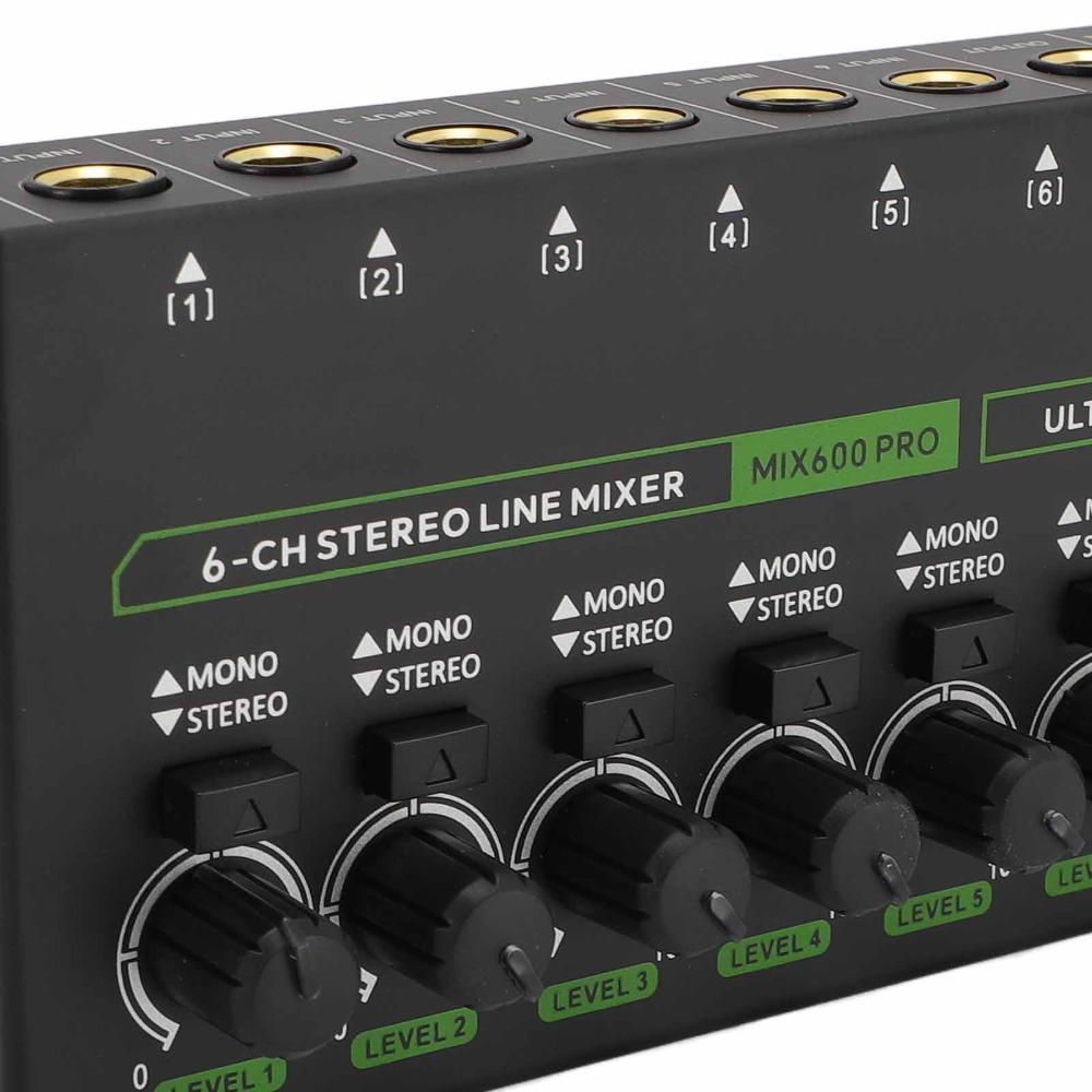 with RGB Lights 6 Channel Mixer Sound Mixer Surround Sound Stereo Mixer  Stage Performance