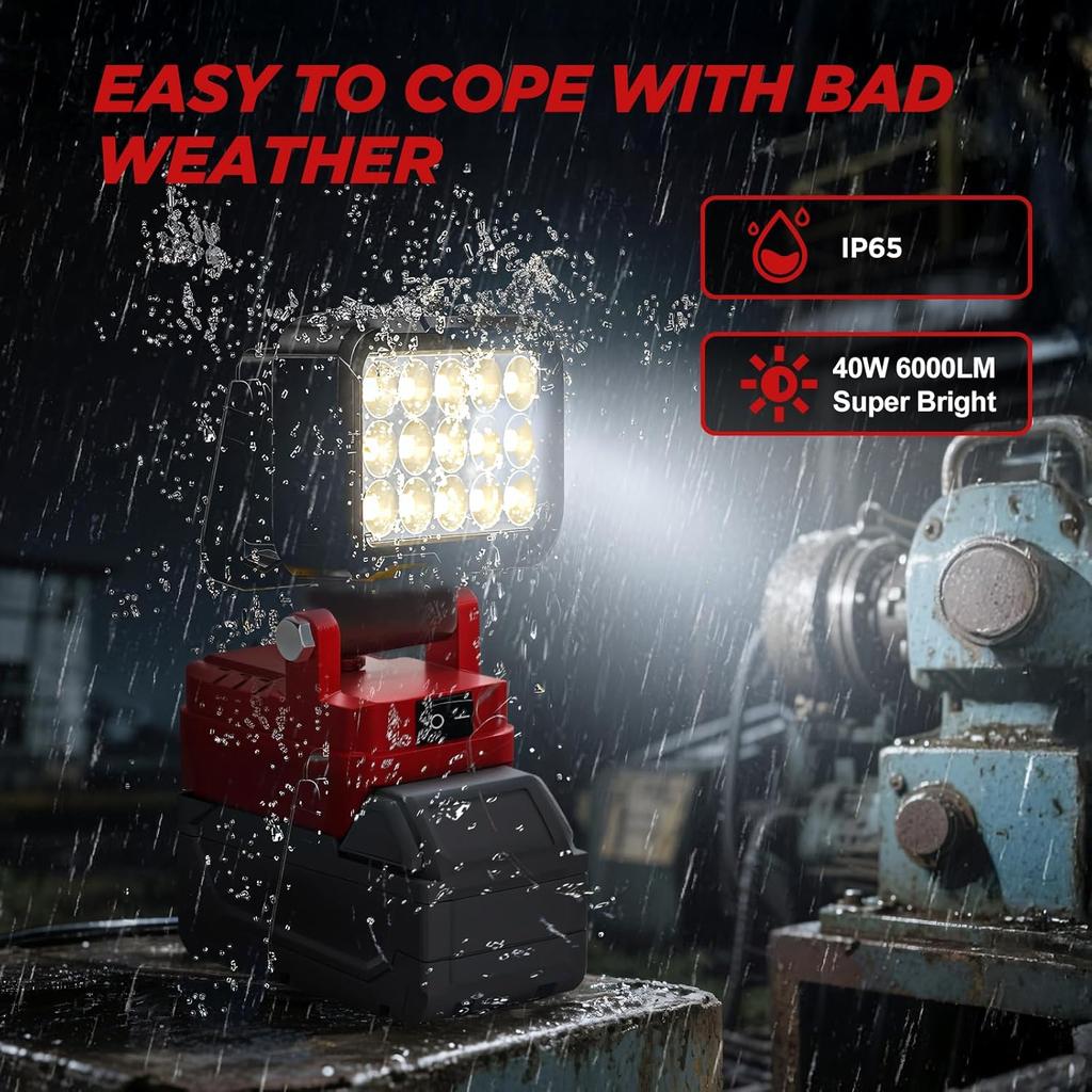 LED Light For Milwaukee Battery M-18 1In Portable Spotlight Cordless Outdoor Work Fishing Handheld Emergency Tool Light