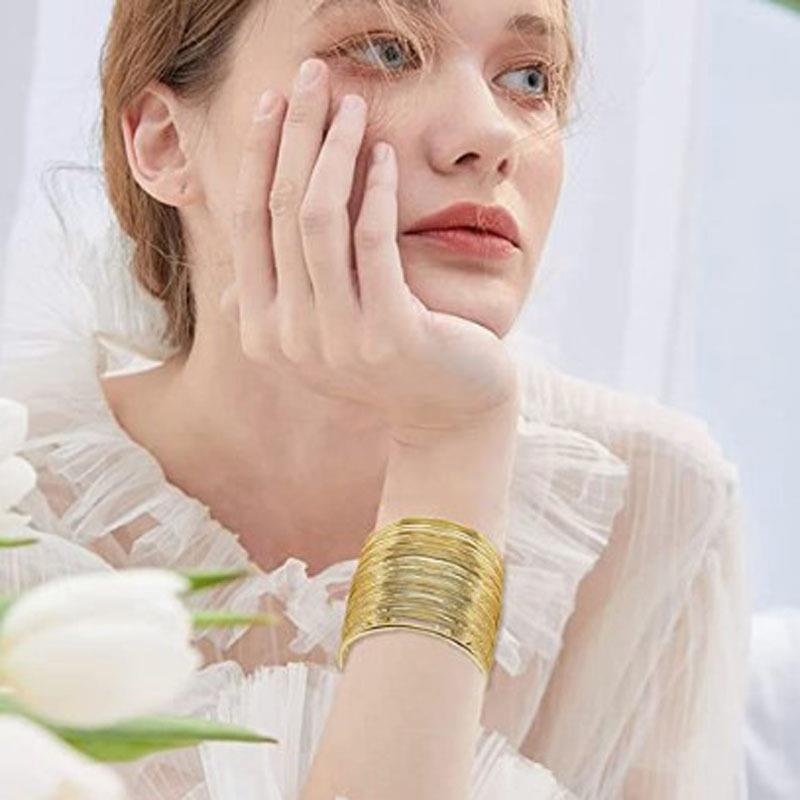 Exaggerated flower hollow opening bracelet fashion personality high sense bracelet simple light luxury jewelry women