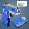 Continuous Launch Foldable Rubber Circle Model Gun Alloy Children Keychain Toy