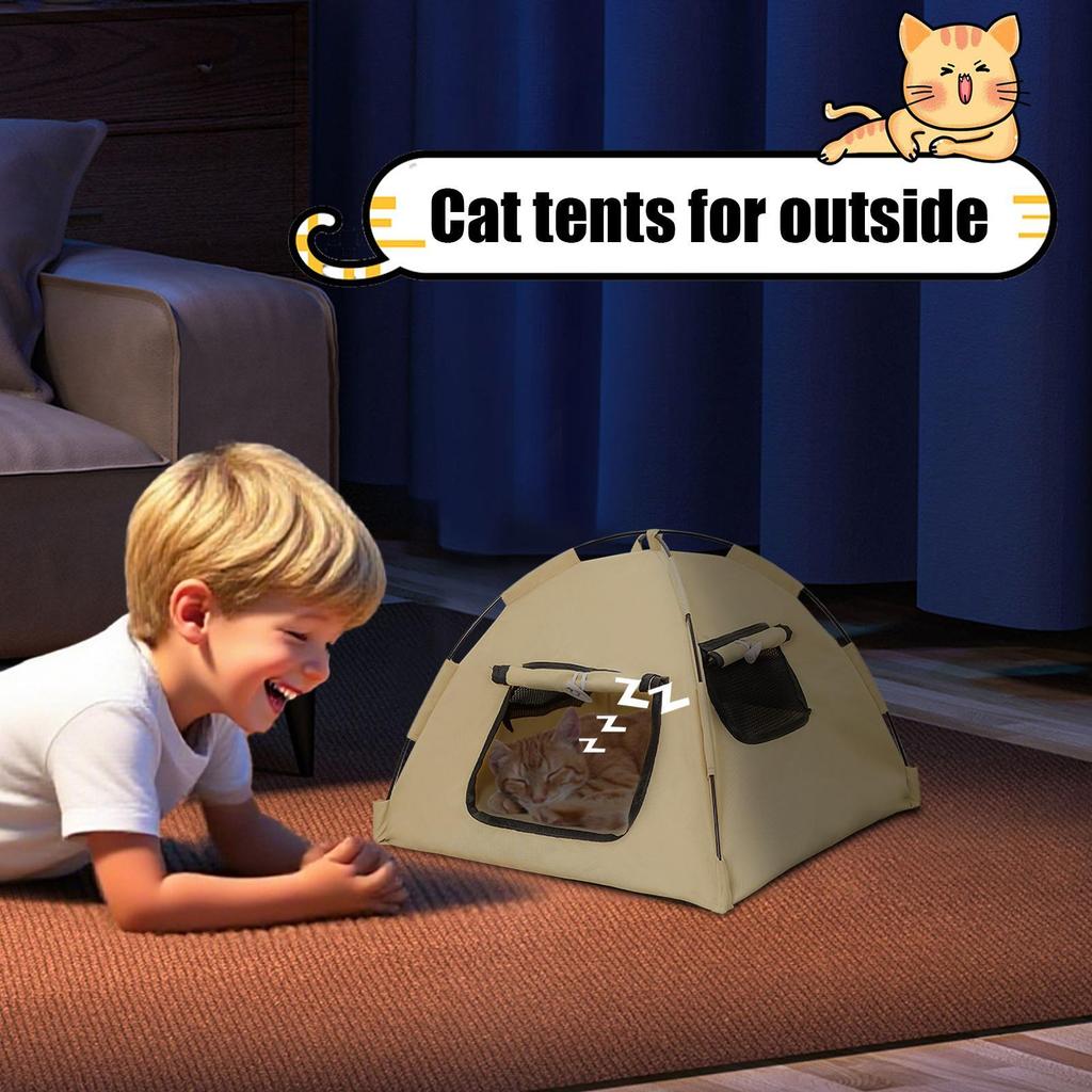 Cat Tent Foldable Pet House for Outside Breathable Portable Cat Tent for Small Animals Beach Travel Camping Balcony Adventure