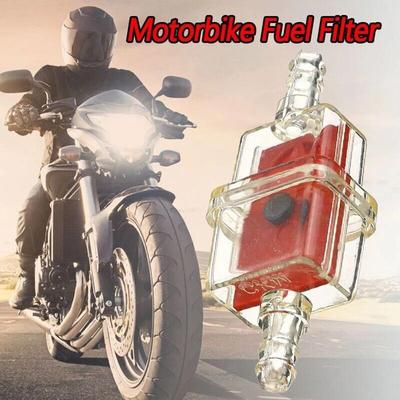 1X 6MM KRAFTSTOFF INLINE ATV MOTORRAD MAGNETFILTER Rot Roter Filter