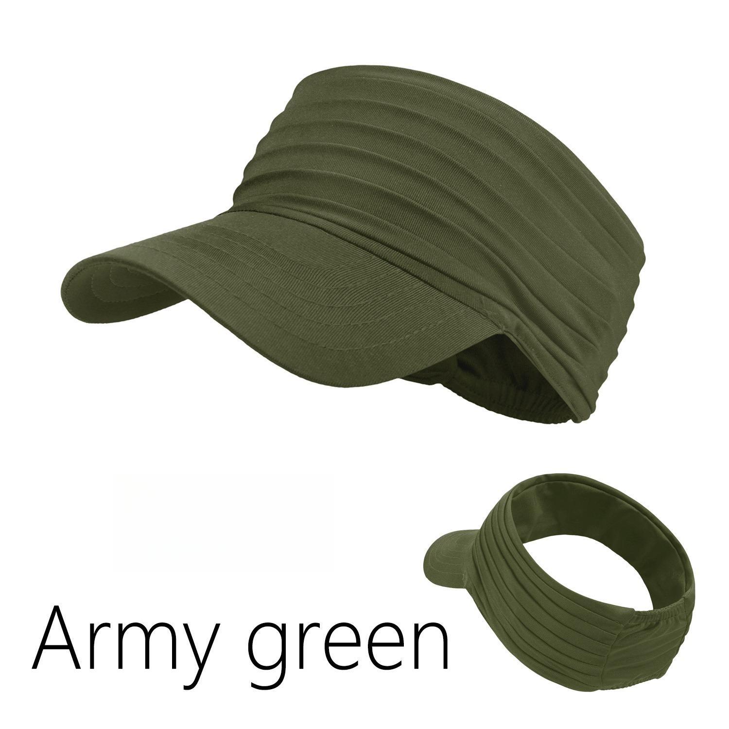 Sport-Visierkappe Unisex Outdoor Laufen Sonnenhut Frühling/Sommer Elasthan Sonnenhut armee grüne