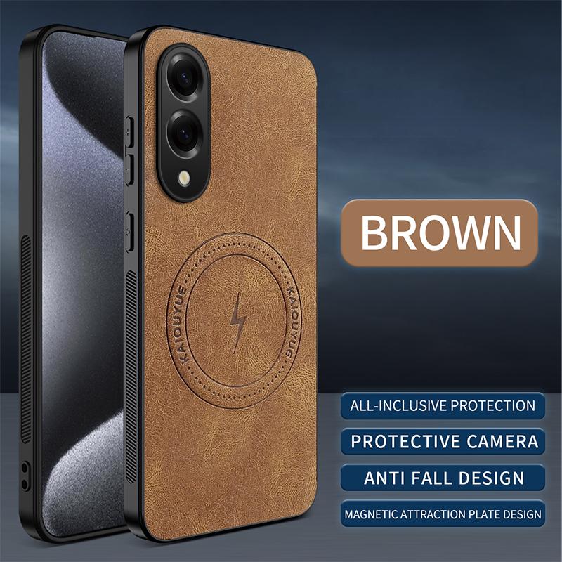 For Samsung Galaxy S25 FE /S25 Ultra/S25 Plus/S25 edge Simple Stylish Magnetic Suction PU Leather Skin-friendly Anti-drop Cover