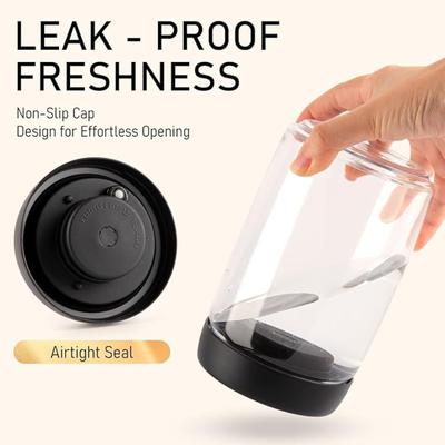 Vakuum-Glasbehälter mit luftdichtem Deckel, Borosilikatglas-Kaffeebehälter, Perfekt für Kaffeepulver, Bohnen, losen Tee