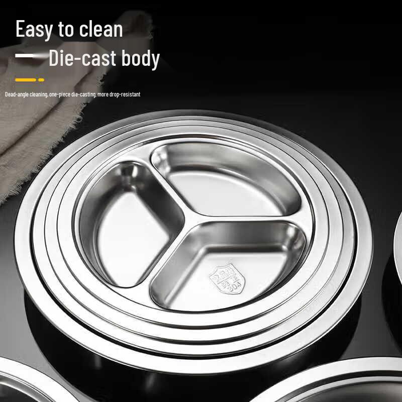 3-Compartment Stainless Steel Divided Plate