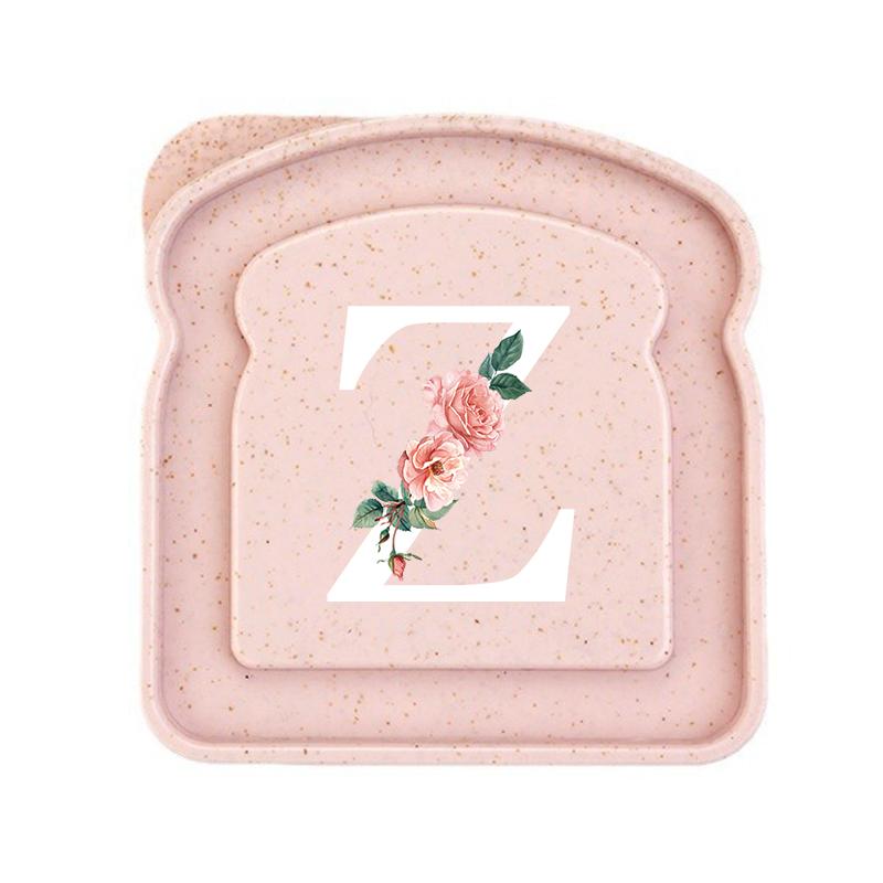 Initials Marked Toast Box Alphabet A-Z Reusable Sandwich Container Box Food Container Sealable Container Small Container