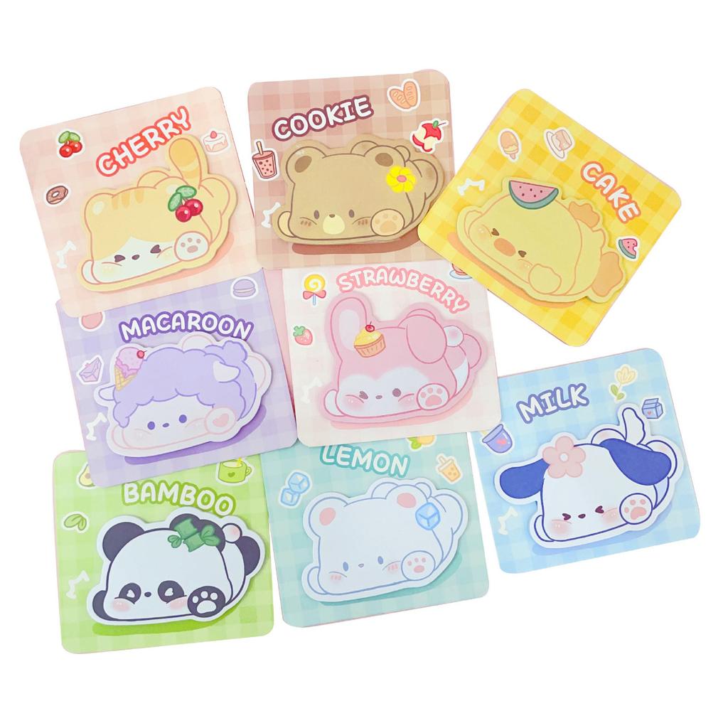 Charming Japanese-Style Sticker Set: Cartoon, Student, Portable, Irregular-Shaped Sticky Notes for Office & Home