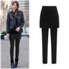 Women's Plus Size Fleece-Lined Hip-Wrap Culottes Leggings - Warm, Slimming, Small Leg Fit for Autumn/Winter