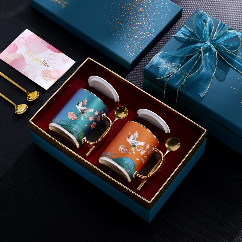 Couple Pair Of Cups, A Pair Of Water Cups, Afternoon Tea, Guochao Light Luxury Cup Gift Box Set