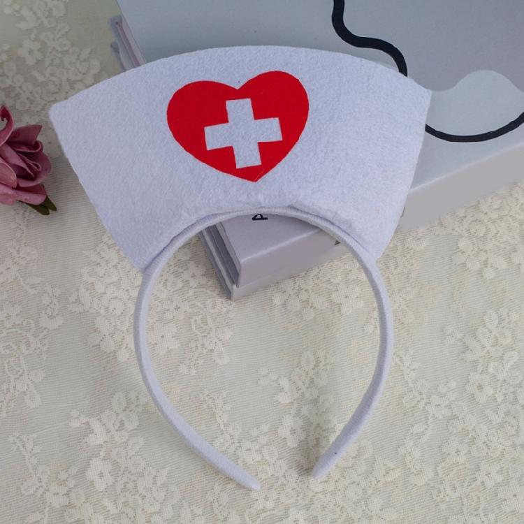 Fasce per Capelli a Forma di Cappello da Infermiera di Halloween Cerchietto per Capelli Accessori per Capelli Costume da Infermiera Carino