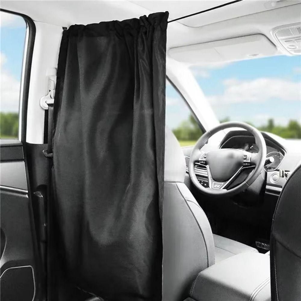 2/4Pcs Retractable Car Privacy Partition Curtain Black Seat Divider Curtain Rear Seat