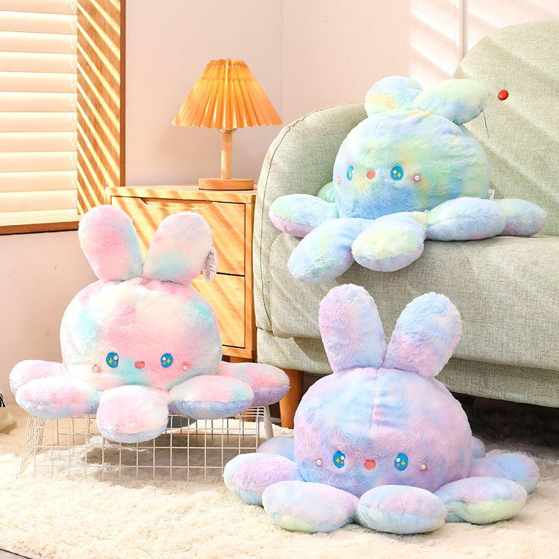 Fun Reversible Octopus Plush Toy Color-changing Kids Birthday Gift