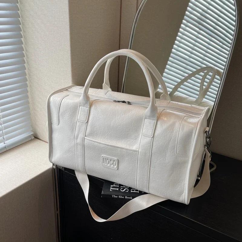 PU Solid Zipper Shoulder Bag large capacity simple elegant soft versatile Crossbody Travel Handbag