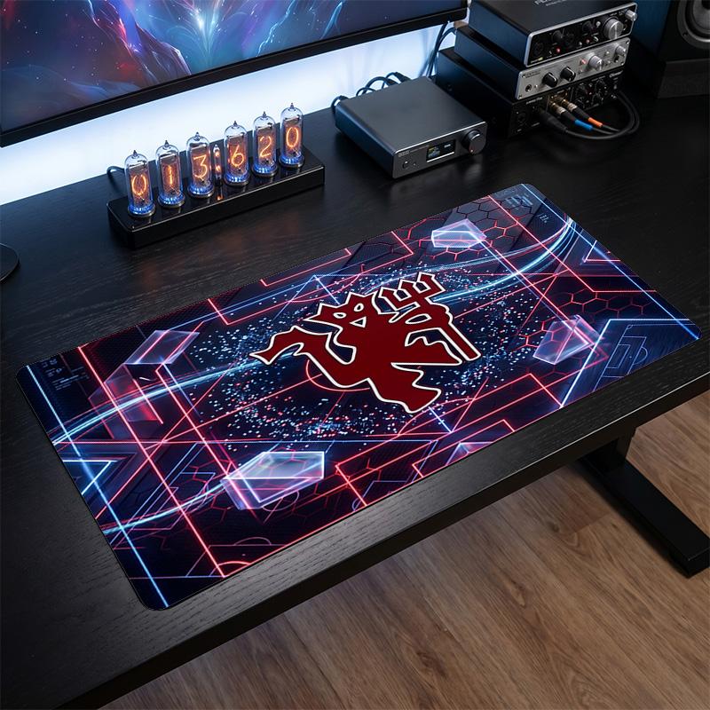 Alfombrilla de ratón grande impresa del Manchester United, alfombrilla de escritorio para gaming de goma suave antideslizante para decoración de oficina, portátil y ordenador