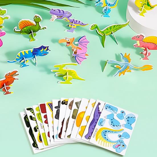 100 Teile/satz Kinder 3D Cartoon Puzzle Tier Dinosaurier Flugzeug Lernen DIY 3D Jigsaw Puzzle Pädagogisches Montage Spielzeug Kleinkinder Jungen Mädchen Geschenk