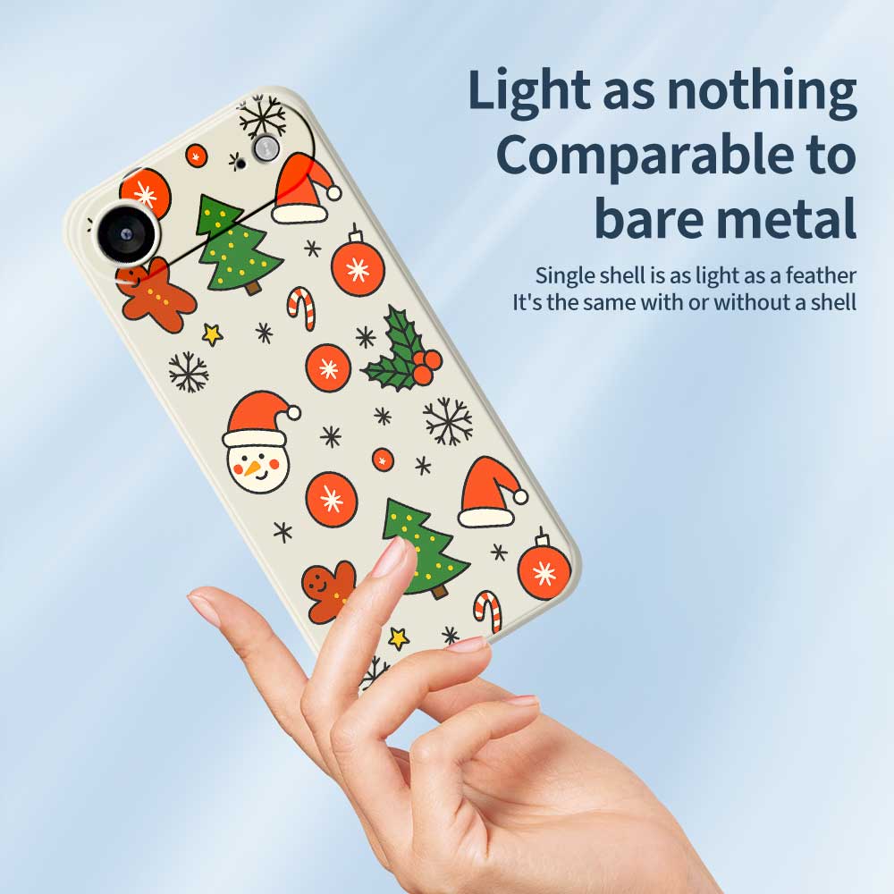 For iPhone Air Case Lovely Christmas Pattern Printing Straight Edge TPU Phone Back Cover