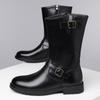 Men’s Motorcycle Boots Western Boots Black Jockey Boots Casual High Boots Plus Size