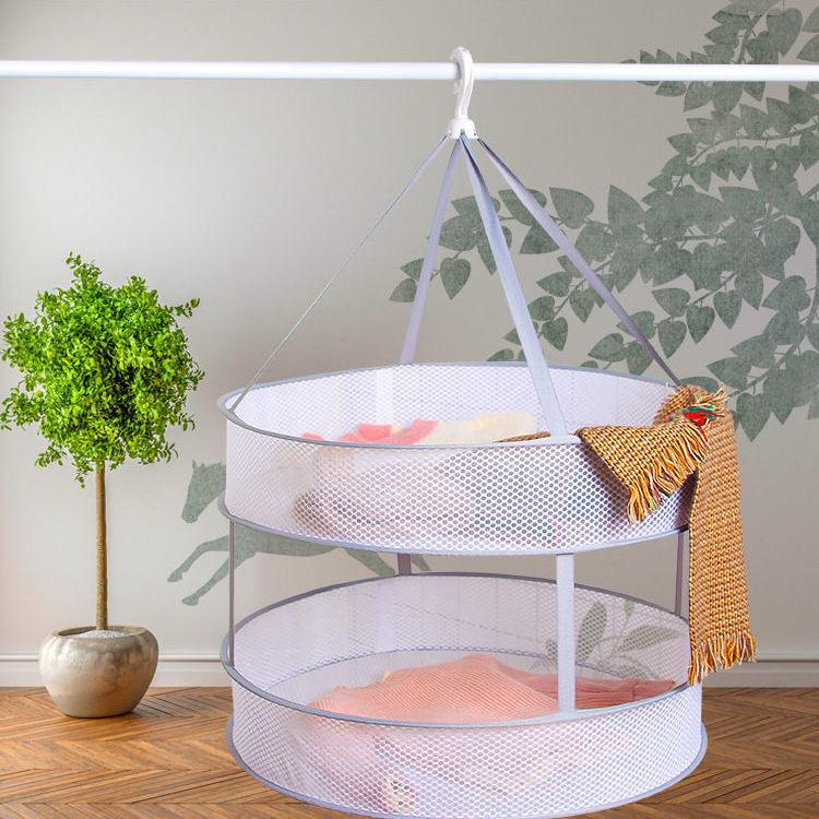 Large Folding Household Drying Basket and Rack, Single/Double Layer