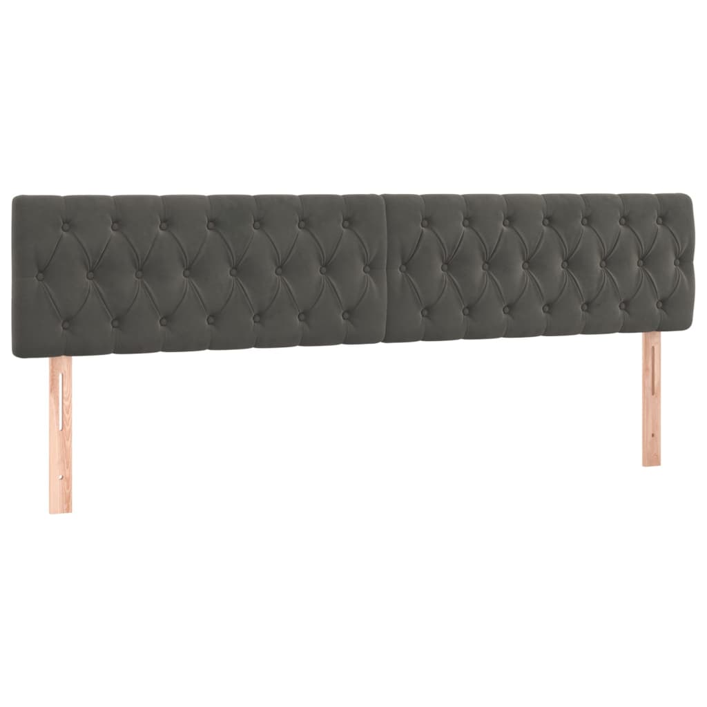 Box Spring Bed with Mattress Dark Gray 200x200 cm Velvet