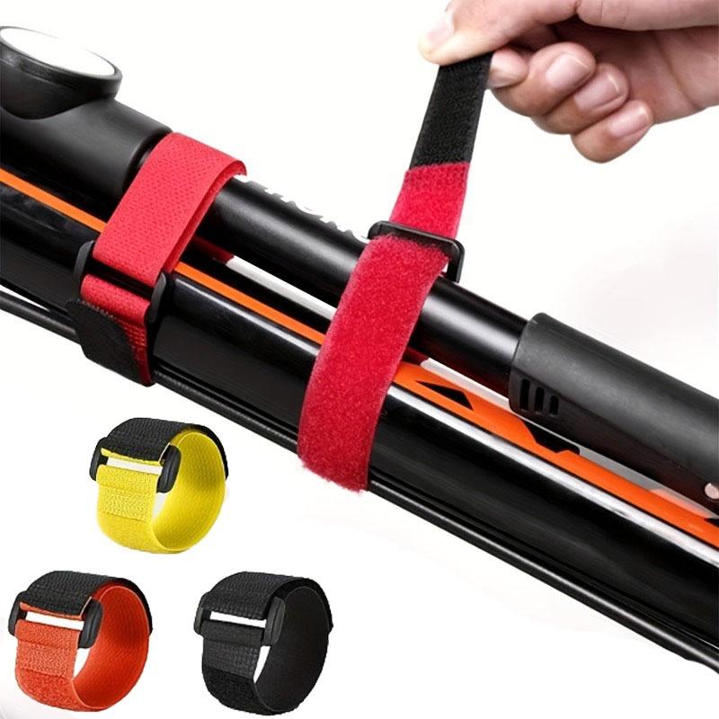 Fishing Rod Strapping Wrap Band Outdoor Fish Tool Black 10pcs Set Reusable Fishing Rod Tie Holder Strap Hook Loop Ties Belt