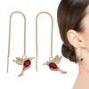 Fashion Long Irregular Earrings Hummingbird Pull Through Earrings Pendant Necklaces Portable Light Weight Long Chain Earrings